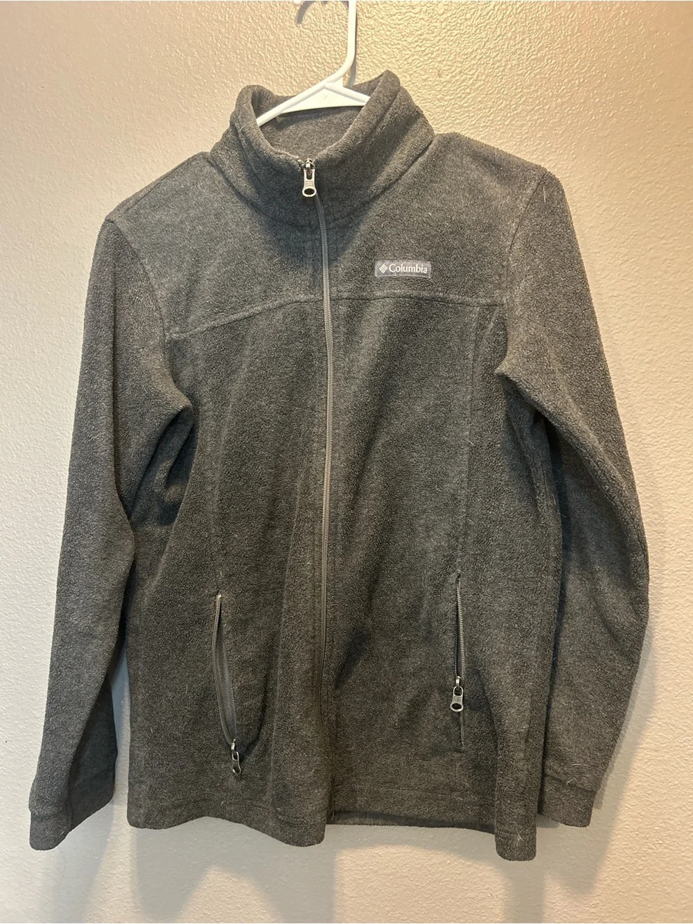 Columbia Steens Mountain Fleece Jacket Youth Large 14/16 Charcoal Gray Zip
